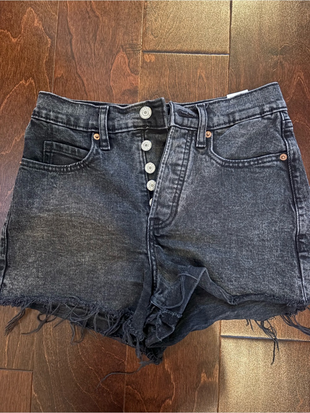 Old Navy Black Washed High-Rise Denim Shorts
